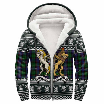 Galbraith Clan Tartan Crest Christmas Fleece Hoodie Coat of Arms Funny Style