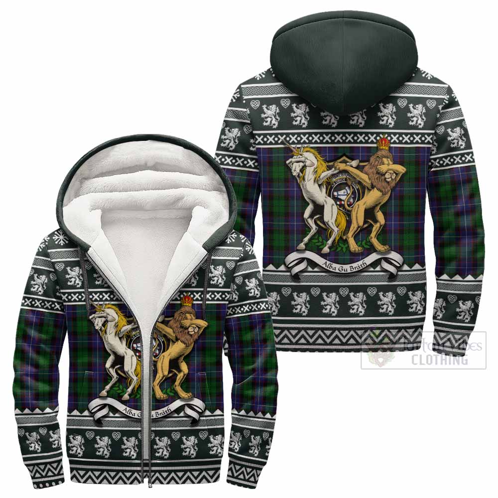 Galbraith Clan Tartan Crest Christmas Fleece Hoodie Coat of Arms Funny Style - Tartan Vibes Clothing
