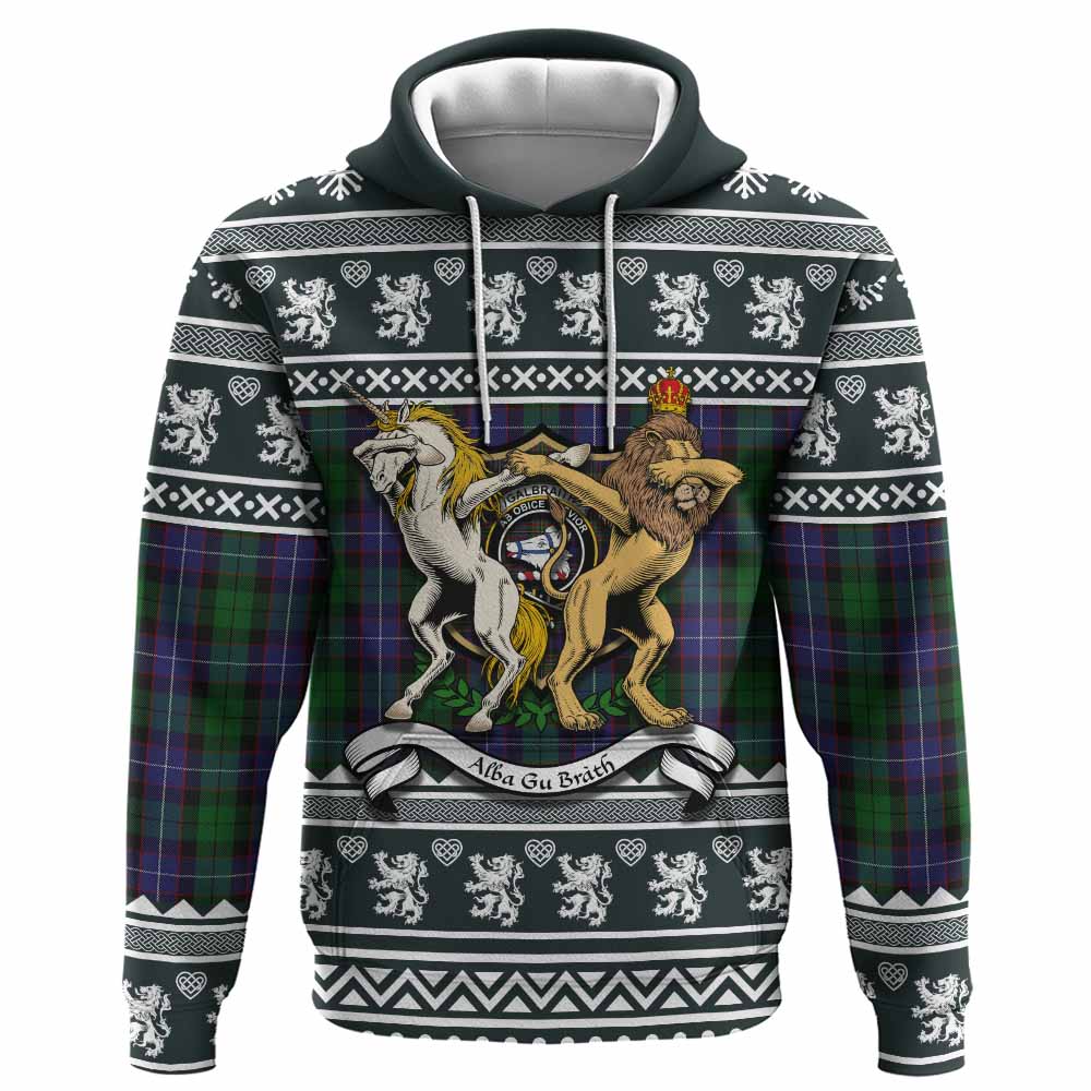 Galbraith Clan Tartan Crest Christmas Hoodie Coat of Arms Funny Style - Tartan Vibes Clothing