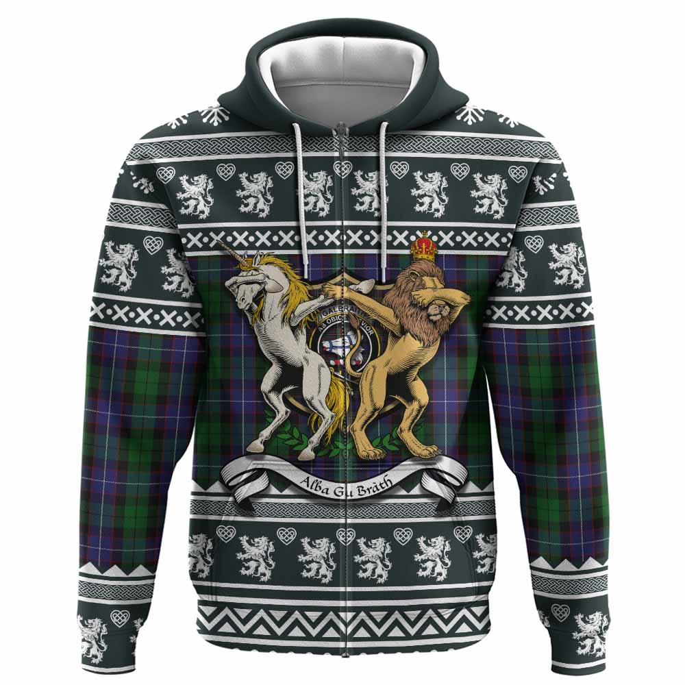 Galbraith Clan Tartan Crest Christmas Hoodie Coat of Arms Funny Style - Tartan Vibes Clothing
