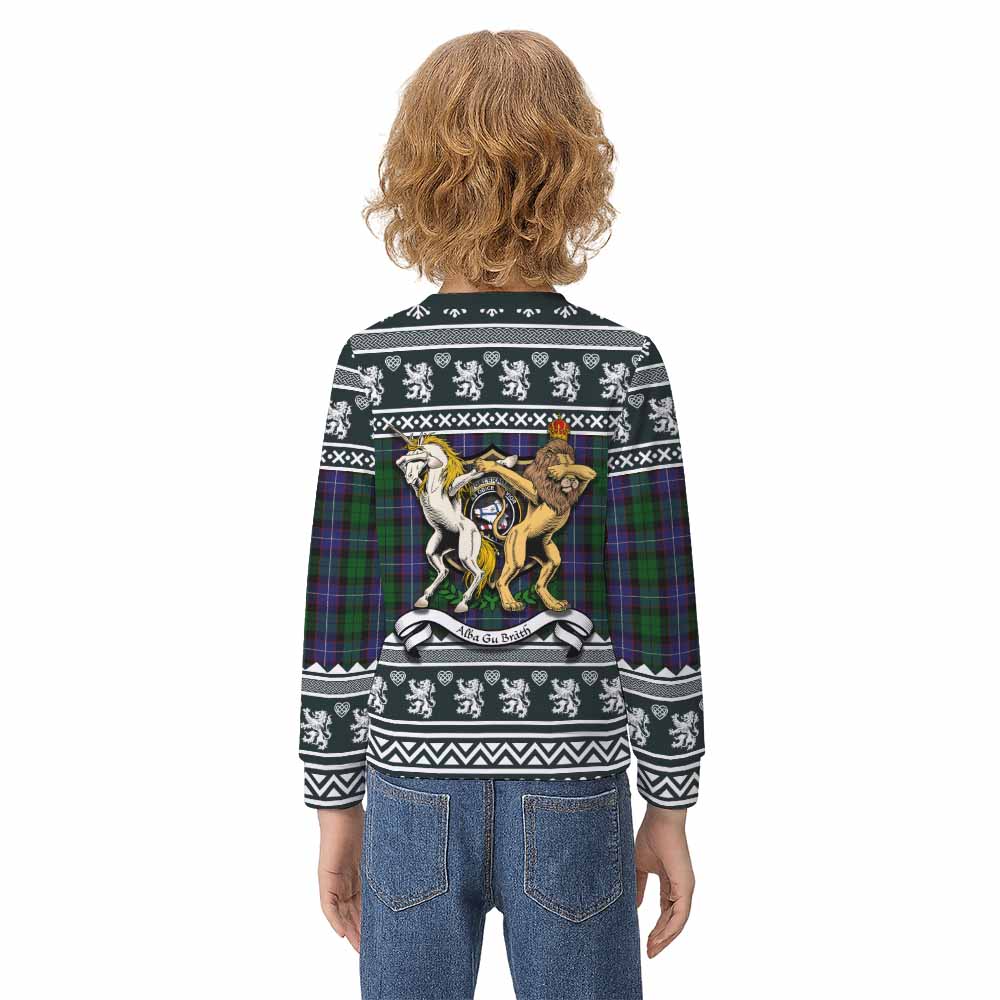 Galbraith Clan Tartan Crest Christmas Kid Ugly Sweatshirt Coat of Arms Funny Style - Tartan Vibes Clothing