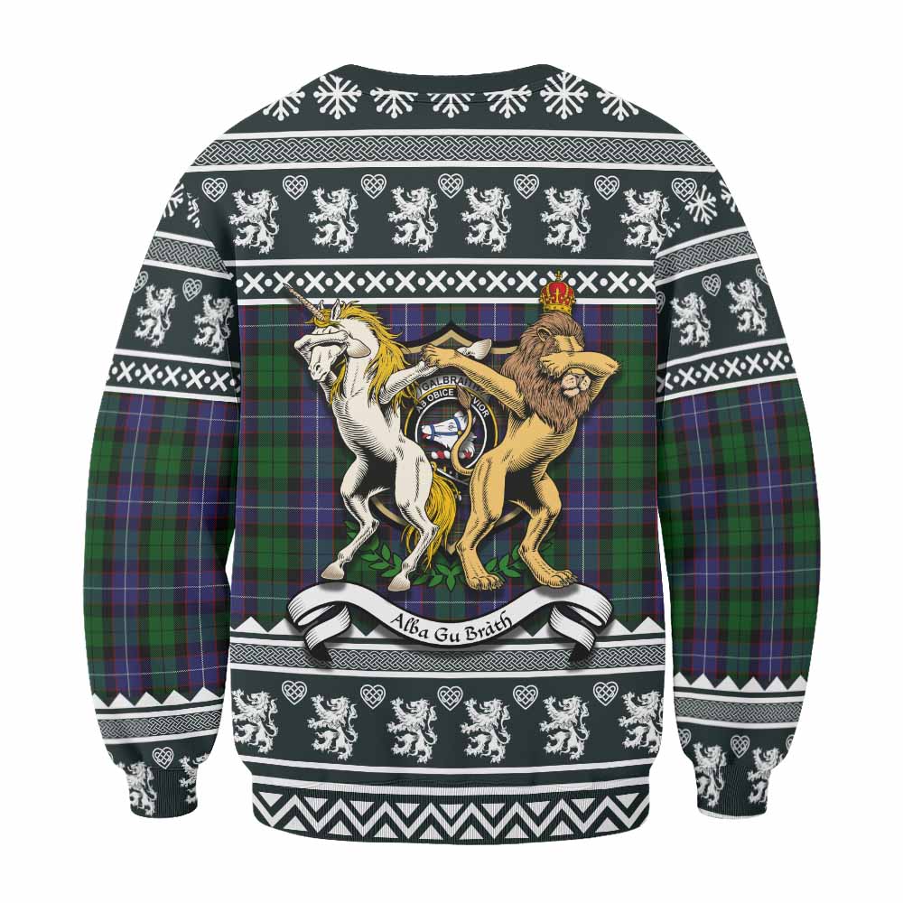 Galbraith Clan Tartan Crest Christmas Sweatshirt Coat of Arms Funny Style - Tartan Vibes Clothing