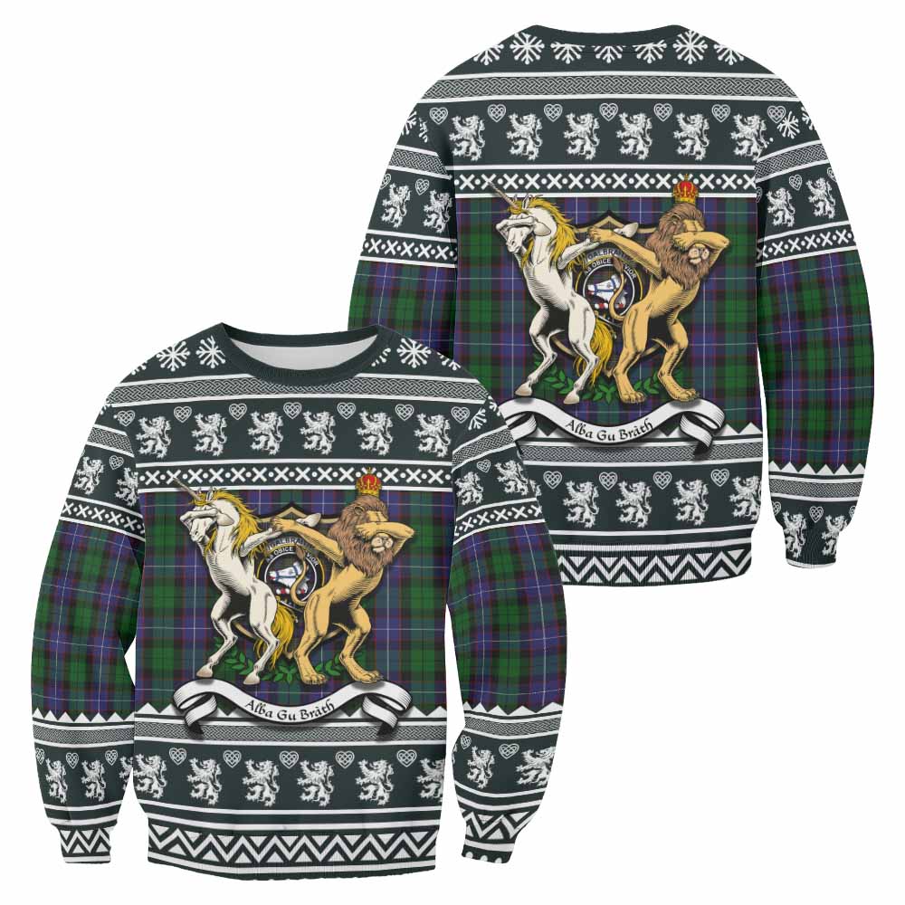 Galbraith Clan Tartan Crest Christmas Sweatshirt Coat of Arms Funny Style - Tartan Vibes Clothing