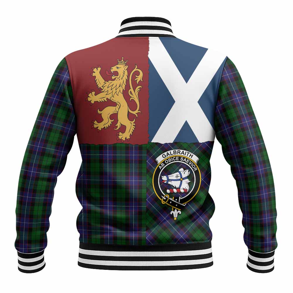Galbraith Crest Tartan Baseball Jacket with Lion Rampant Saltire Style