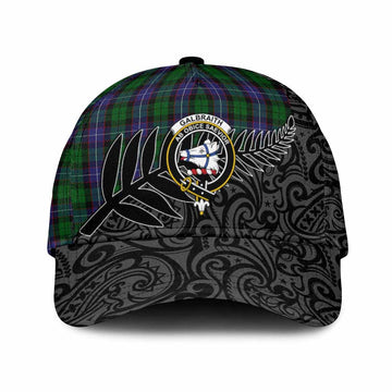 Galbraith Crest Tartan Classic Cap with New Zealand Silver Fern Half Style