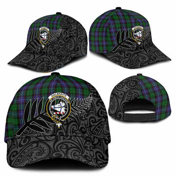 Galbraith Crest Tartan Classic Cap with New Zealand Silver Fern Half Style
