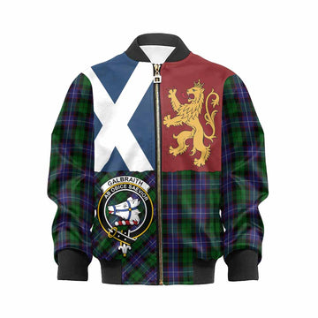 Galbraith Crest Tartan Kid Bomber Jacket with Lion Rampant Saltire Style
