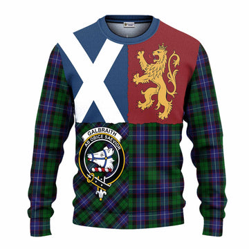 Galbraith Crest Tartan Knitted Sweater with Lion Rampant Saltire Style