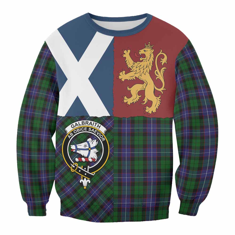 Galbraith Crest Tartan Sweatshirt with Lion Rampant Saltire Style
