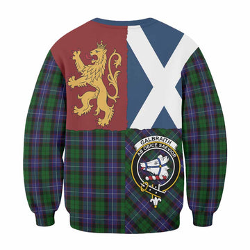 Galbraith Crest Tartan Sweatshirt with Lion Rampant Saltire Style