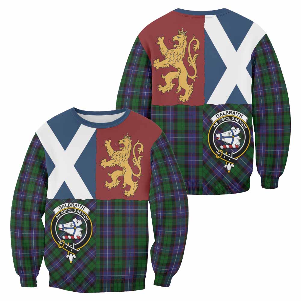 Galbraith Crest Tartan Sweatshirt with Lion Rampant Saltire Style
