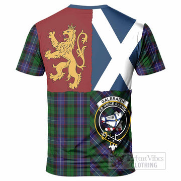 Galbraith Crest Tartan T-Shirt with Lion Rampant Saltire Style
