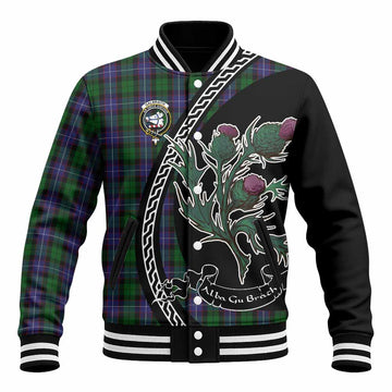 Galbraith Family Crest Tartan Baseball Jacket Alba Thistle Inspired - Tartan Vibes Clothing