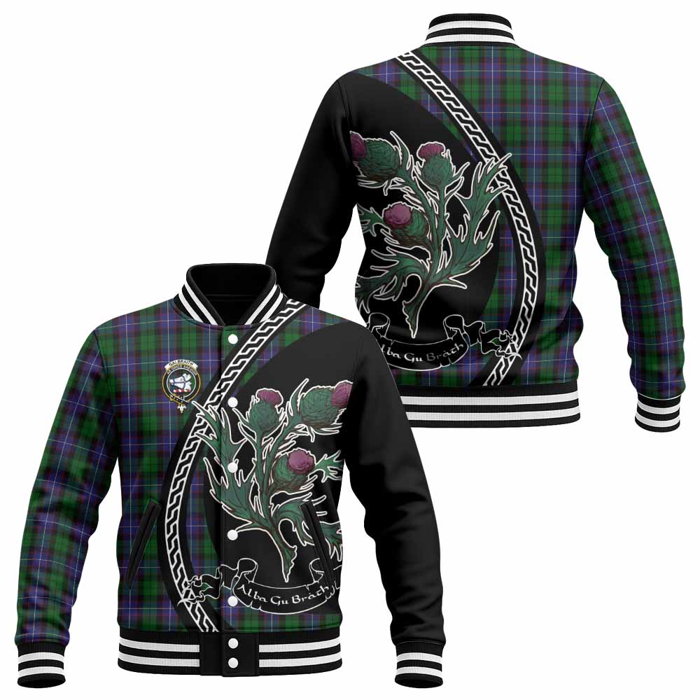 Galbraith Family Crest Tartan Baseball Jacket Alba Thistle Inspired - Tartan Vibes Clothing