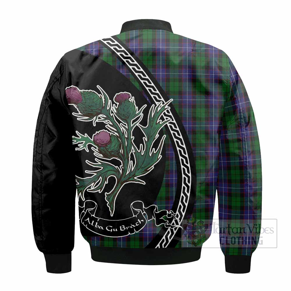 Galbraith Family Crest Tartan Bomber Jacket Alba Thistle Inspired - Tartan Vibes Clothing