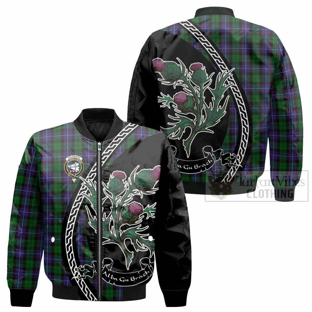 Galbraith Family Crest Tartan Bomber Jacket Alba Thistle Inspired - Tartan Vibes Clothing