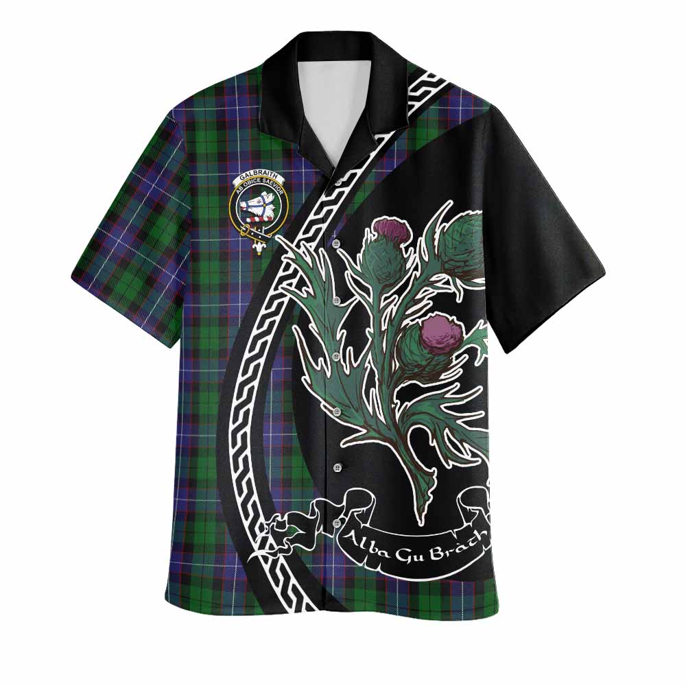 Galbraith Family Crest Tartan Hawaiian Shirt Alba Thistle Inspired - Tartan Vibes Clothing