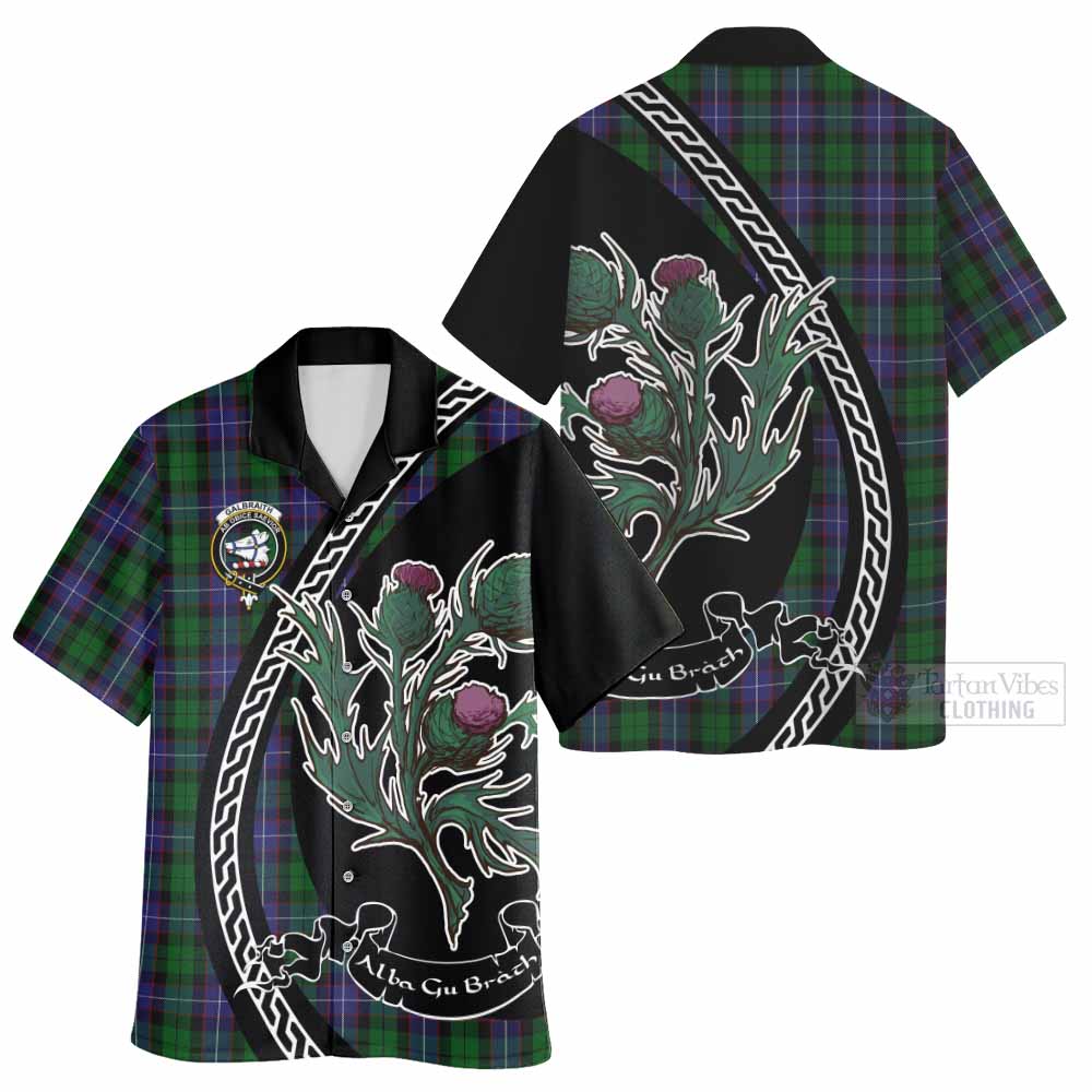 Galbraith Family Crest Tartan Hawaiian Shirt Alba Thistle Inspired - Tartan Vibes Clothing