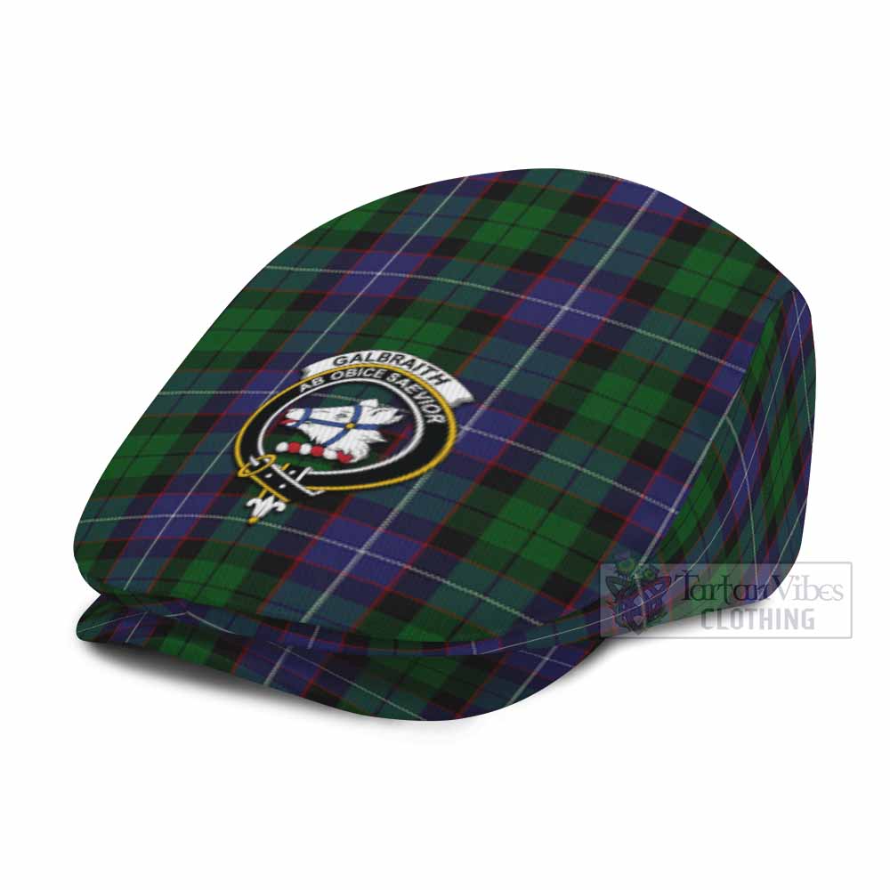 Galbraith Family Crest Tartan Jeff Cap, Tartan Flat Cap