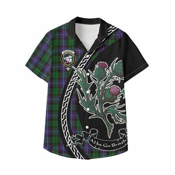 Galbraith Family Crest Tartan Kid Hawaiian Shirt Alba Thistle Inspired - Tartan Vibes Clothing