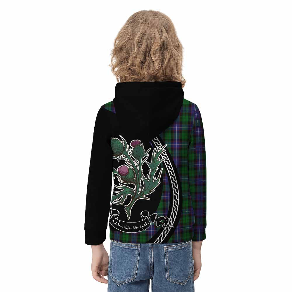 Galbraith Family Crest Tartan Kid Hoodie Alba Thistle Inspired - Tartan Vibes Clothing