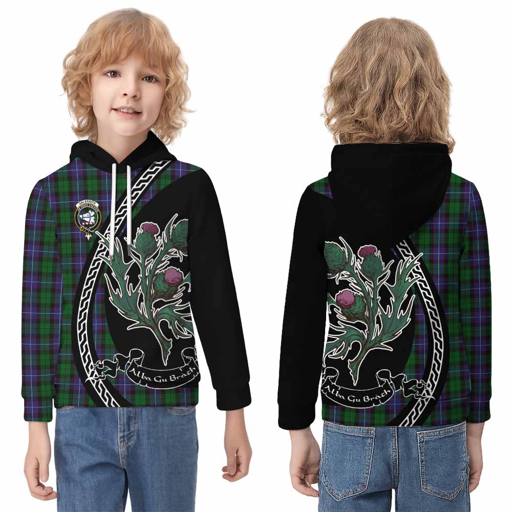 Galbraith Family Crest Tartan Kid Hoodie Alba Thistle Inspired - Tartan Vibes Clothing