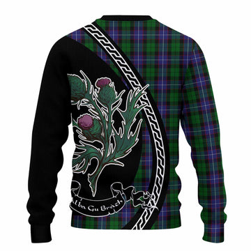 Galbraith Family Crest Tartan Knitted Sweater Alba Thistle Inspired - Tartan Vibes Clothing