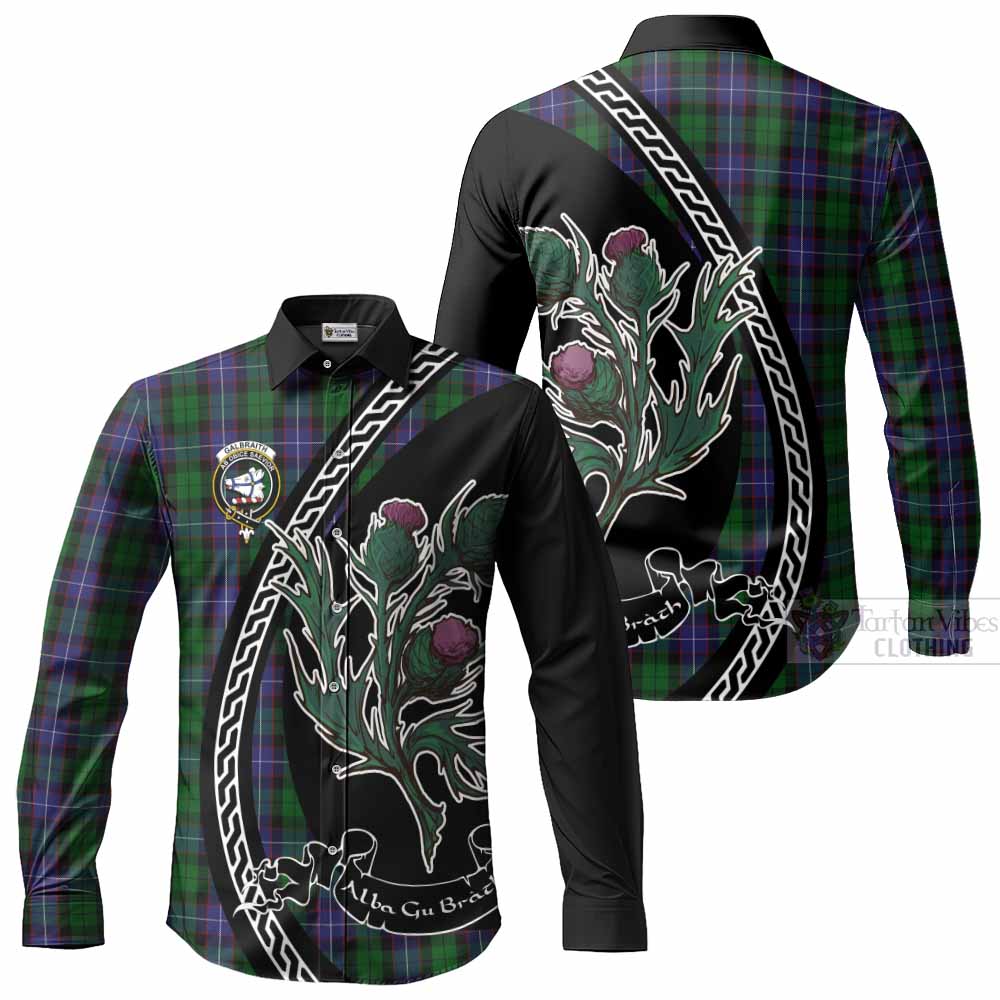 Galbraith Family Crest Tartan Long Sleeve Button Shirts Alba Thistle Inspired - Tartan Vibes Clothing