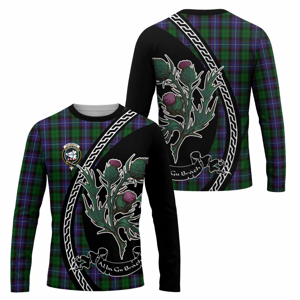 Galbraith Family Crest Tartan Long Sleeve T-Shirt Alba Thistle Inspired - Tartan Vibes Clothing