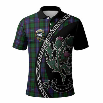 Galbraith Family Crest Tartan Polo Shirt Alba Thistle Inspired