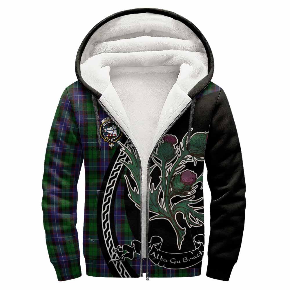 Galbraith Family Crest Tartan Sherpa Hoodie Alba Thistle Inspired - Tartan Vibes Clothing