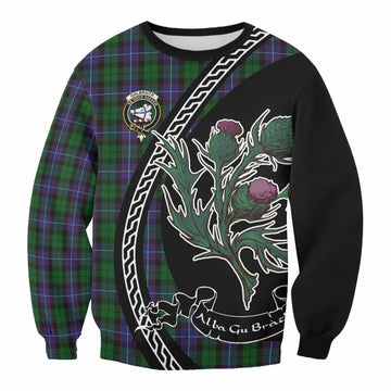 Galbraith Family Crest Tartan Sweatshirt Alba Thistle Inspired