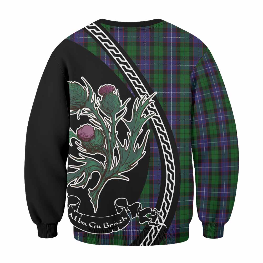 Galbraith Family Crest Tartan Sweatshirt Alba Thistle Inspired - Tartan Vibes Clothing