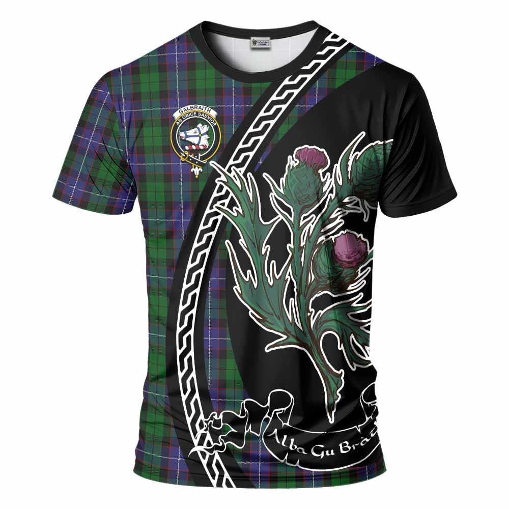 Galbraith Family Crest Tartan T-Shirt Alba Thistle Inspired - Tartan Vibes Clothing