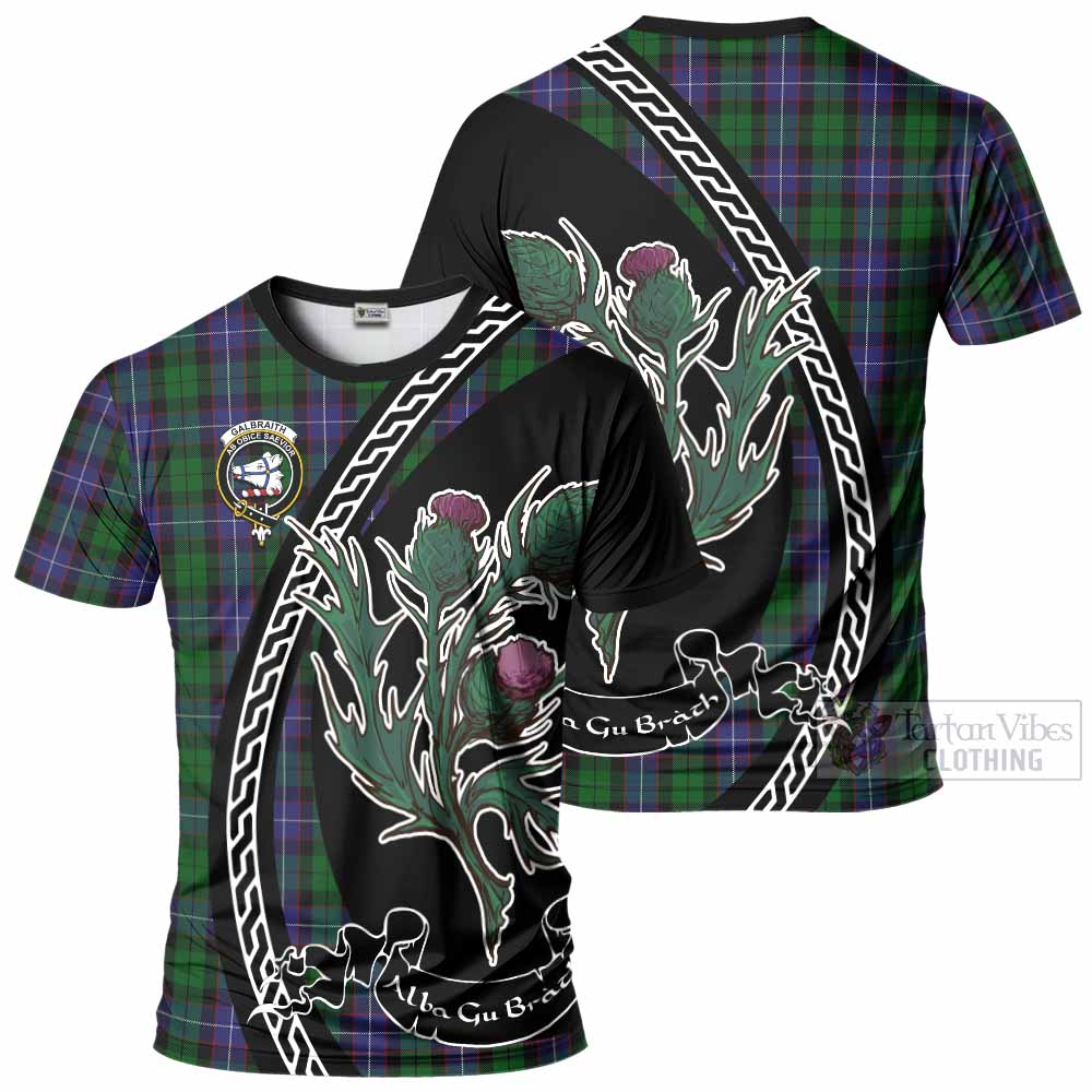 Galbraith Family Crest Tartan T-Shirt Alba Thistle Inspired - Tartan Vibes Clothing