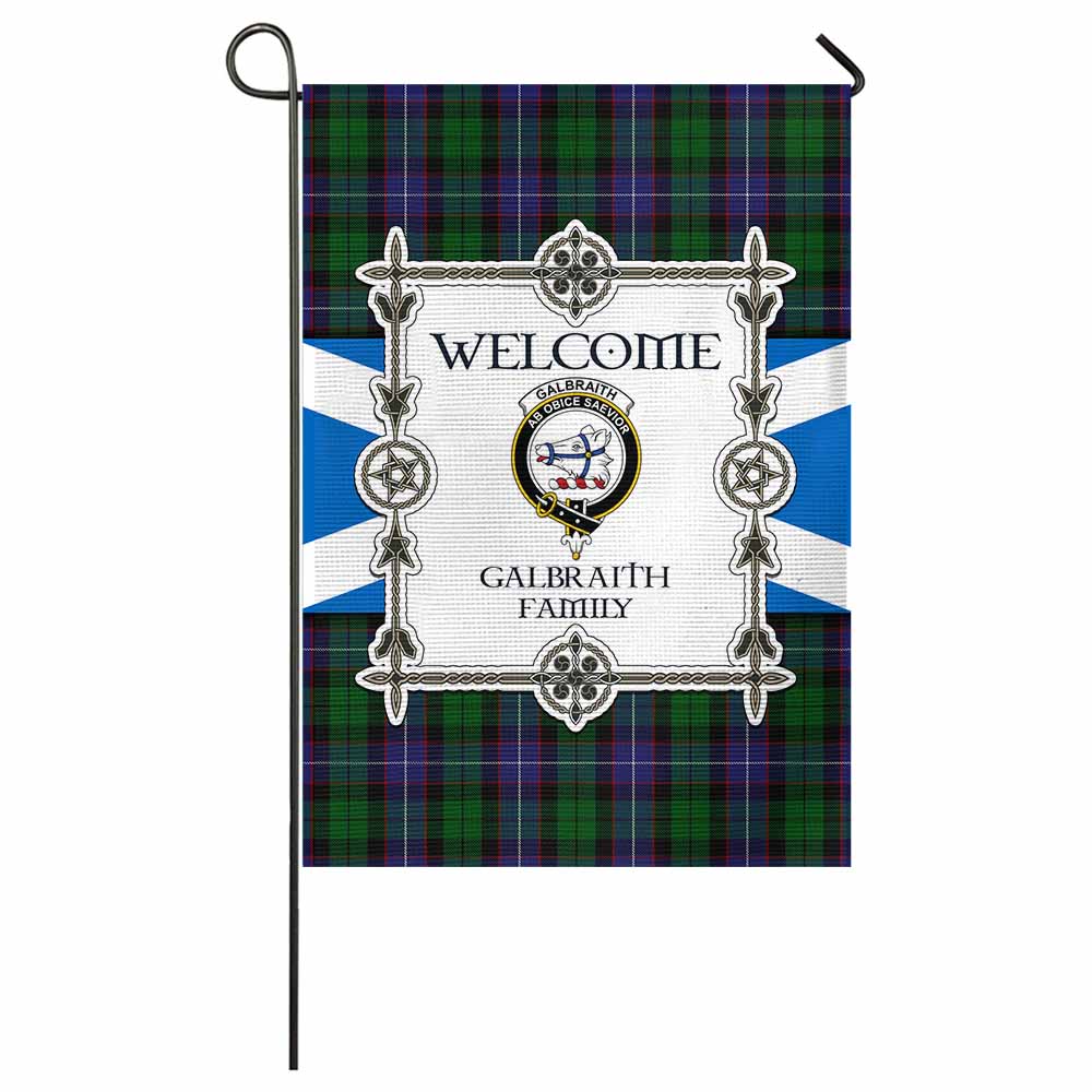 Galbraith Family Crest Tartan Welcome Garden Flag Saltire Harmony Style - Tartan Vibes Clothing