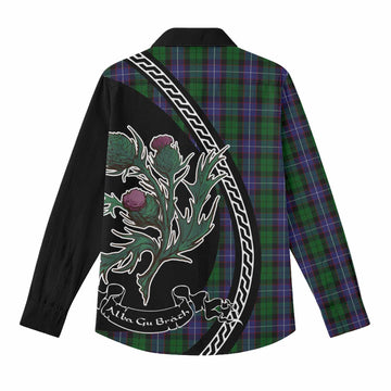 Galbraith Family Crest Tartan Women Casual Shirt Alba Thistle Inspired - Tartan Vibes Clothing