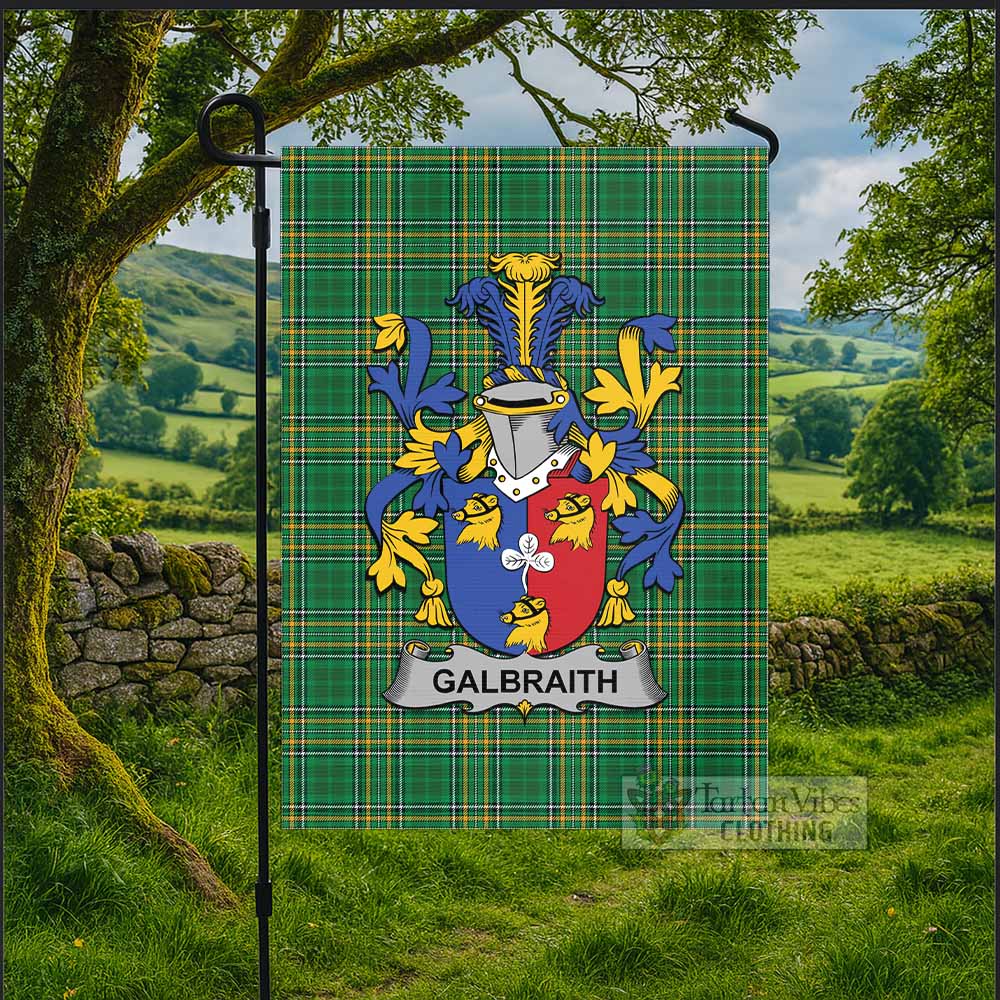 Galbraith Irish Clan Tartan Flag with Coat of Arms
