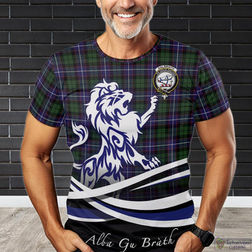 Galbraith Modern Tartan T-Shirt with Alba Gu Brath Regal Lion Emblem