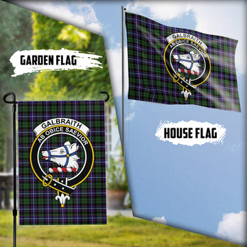 Galbraith Modern Tartan Flag with Family Crest