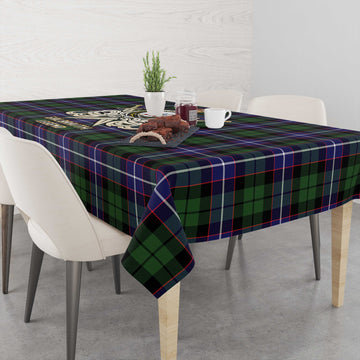 Galbraith Modern Tartan Tablecloth with Clan Crest and the Golden Sword of Courageous Legacy