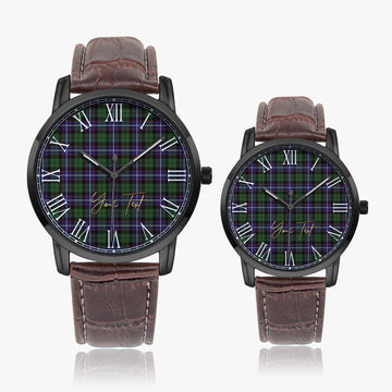 Galbraith Modern Tartan Personalized Your Text Leather Trap Quartz Watch