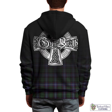 Galbraith Modern Tartan Hoodie Featuring Alba Gu Brath Family Crest Celtic Inspired