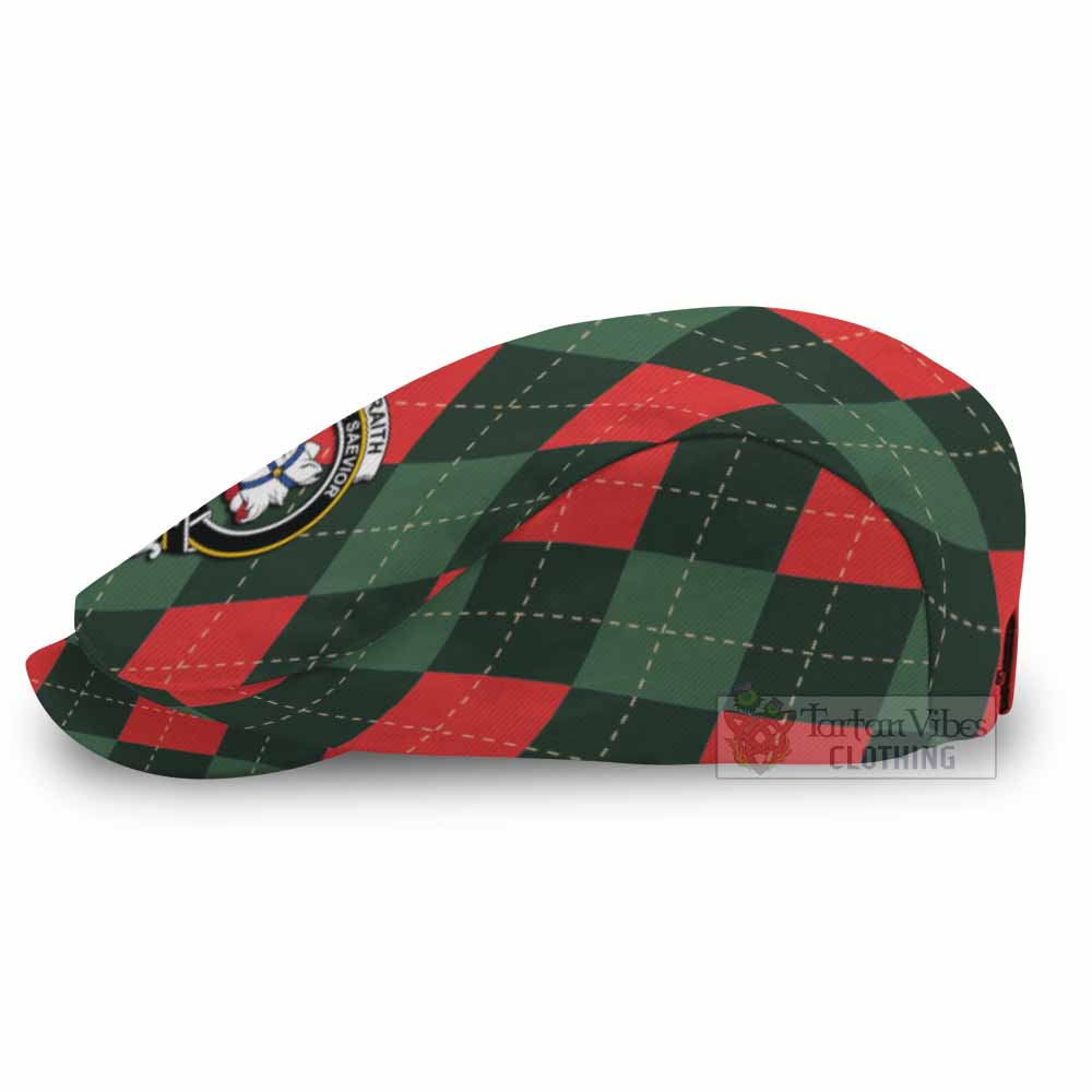 Galbraith Scottish Family Crest Flat Cap, Jeff Cap Argyle Plaid Christmas Style - Tartan Vibes Clothing
