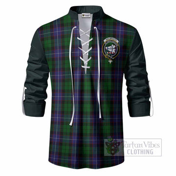 Galbraith Tartan Accent Ghillie Shirt with Family Crest