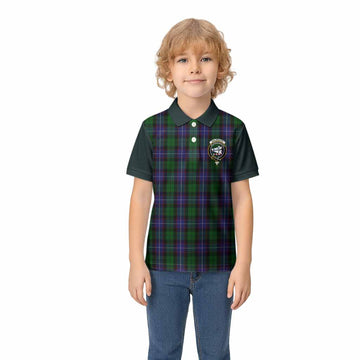 Galbraith Tartan Accent Kid Polo Shirt with Family Crest