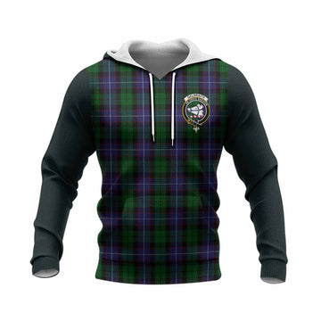 Galbraith Tartan Accent Knitted Hoodie with Family Crest