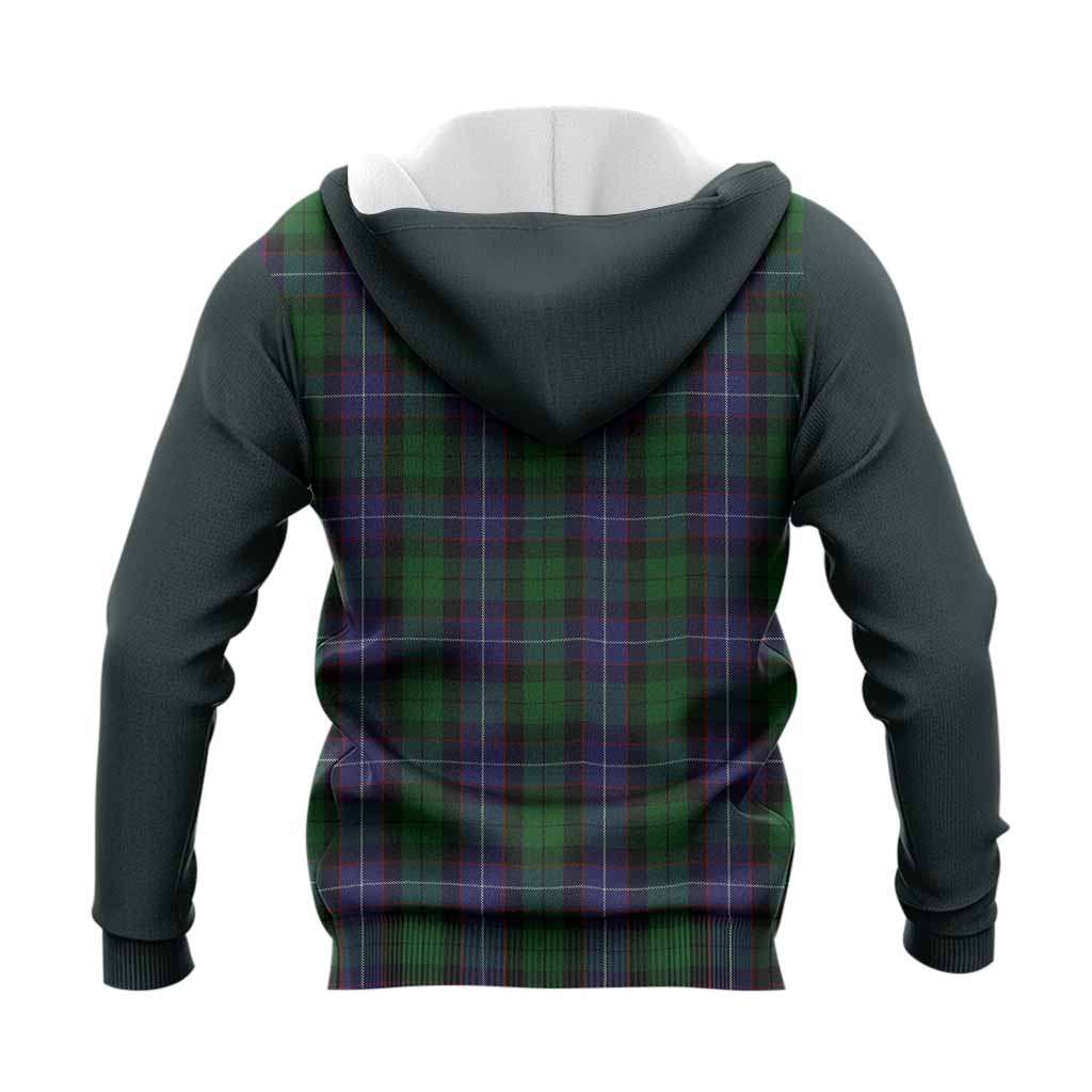 Galbraith Tartan Accent Knitted Hoodie with Family Crest