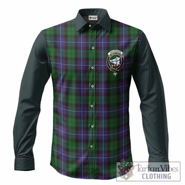 Galbraith Tartan Accent Long Sleeve Button Shirts with Family Crest