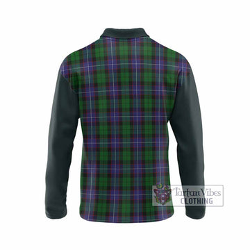 Galbraith Tartan Accent Long Sleeve Polo Shirt with Family Crest